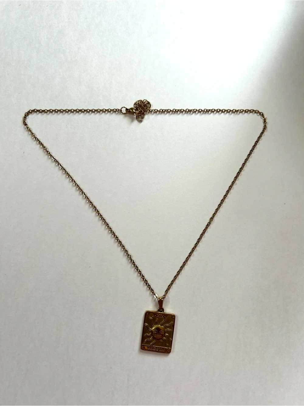Goddess Provisions Sun Tarot Pendant Necklace - Gold Tone